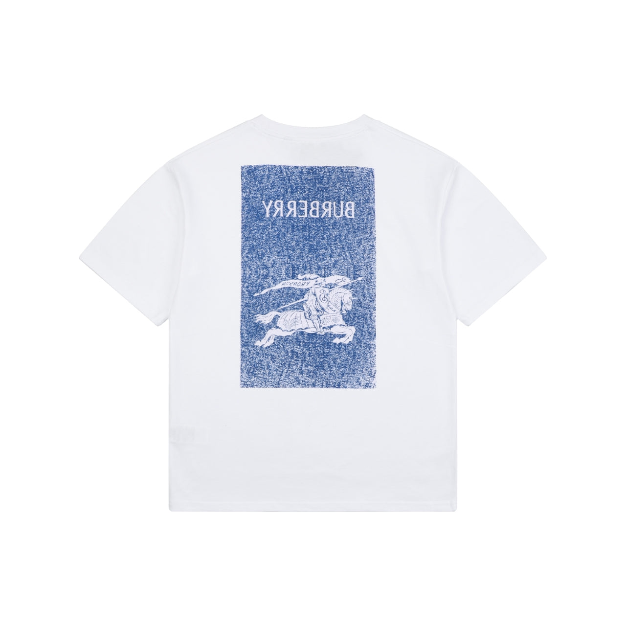 Burberry Spray Paint Blur Equestrian Knight Print Short Sleeve Tee – White