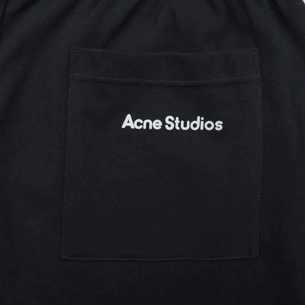 Acne Studios SS25 Back Pocket Logo Print Shorts – Black