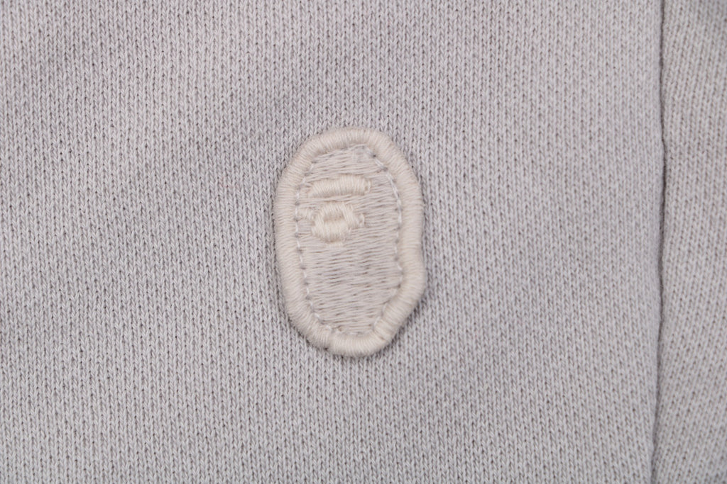 A Bathing Ape Ape Head Mini Logo Embroidered Shorts – Grey