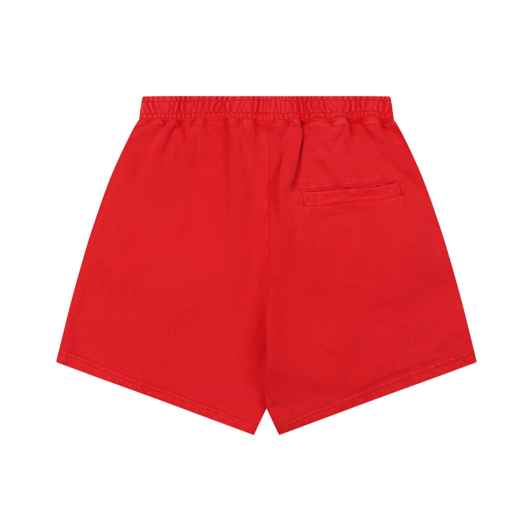 A Bathing Ape Ape Head Mini Logo Embroidered Shorts – Red