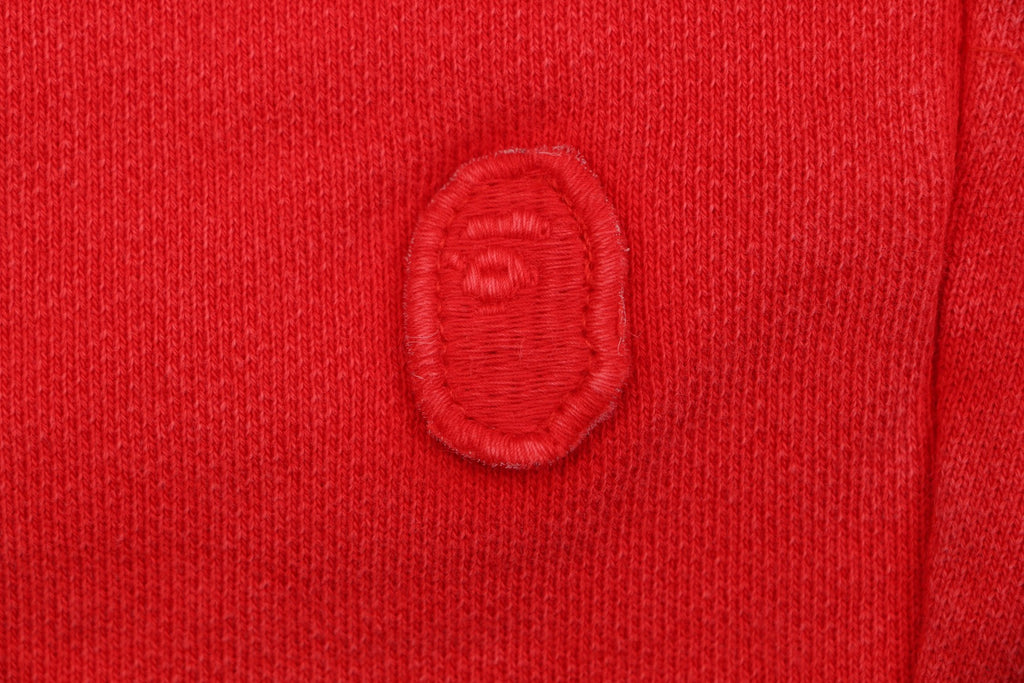 A Bathing Ape Ape Head Mini Logo Embroidered Shorts – Red