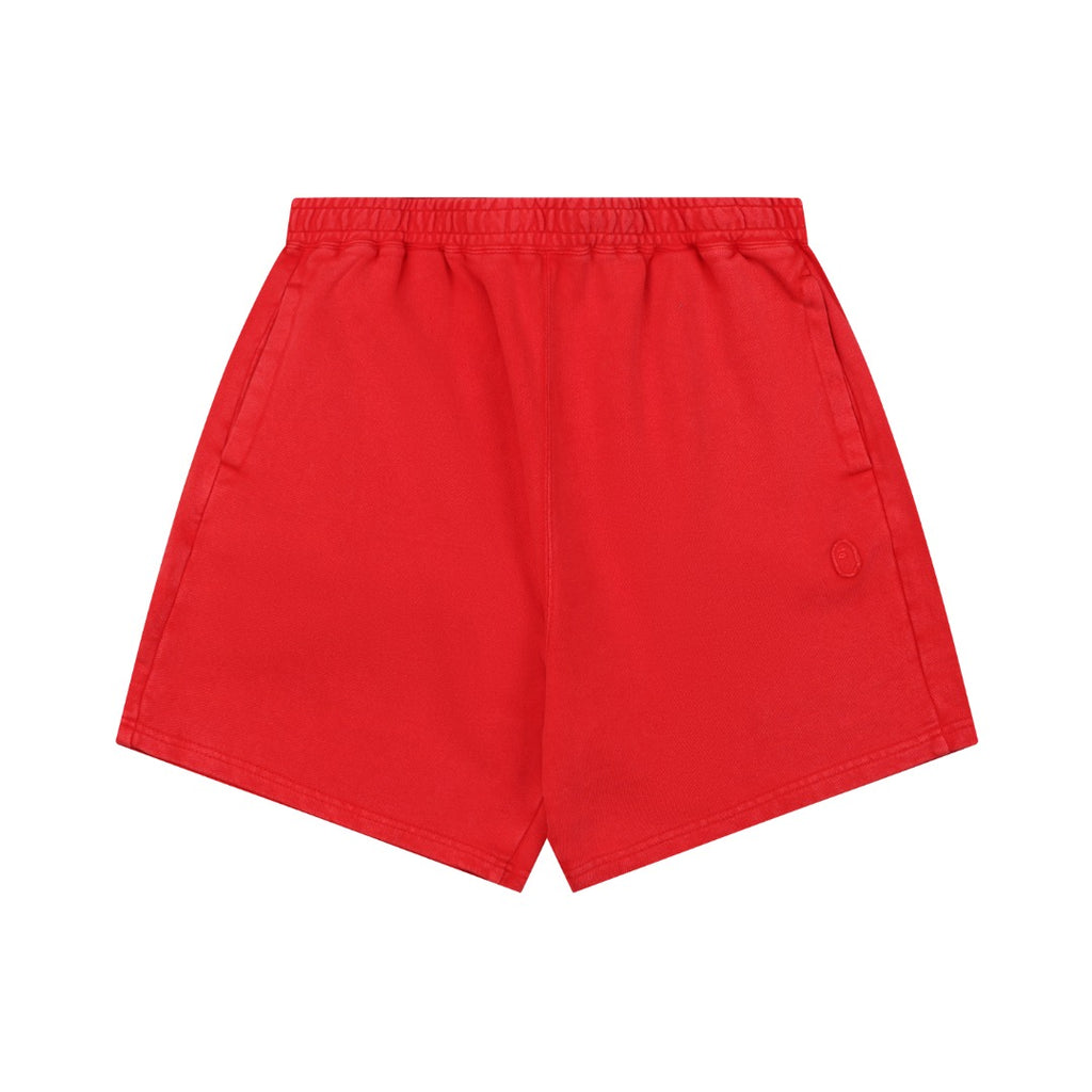 A Bathing Ape Ape Head Mini Logo Embroidered Shorts – Red