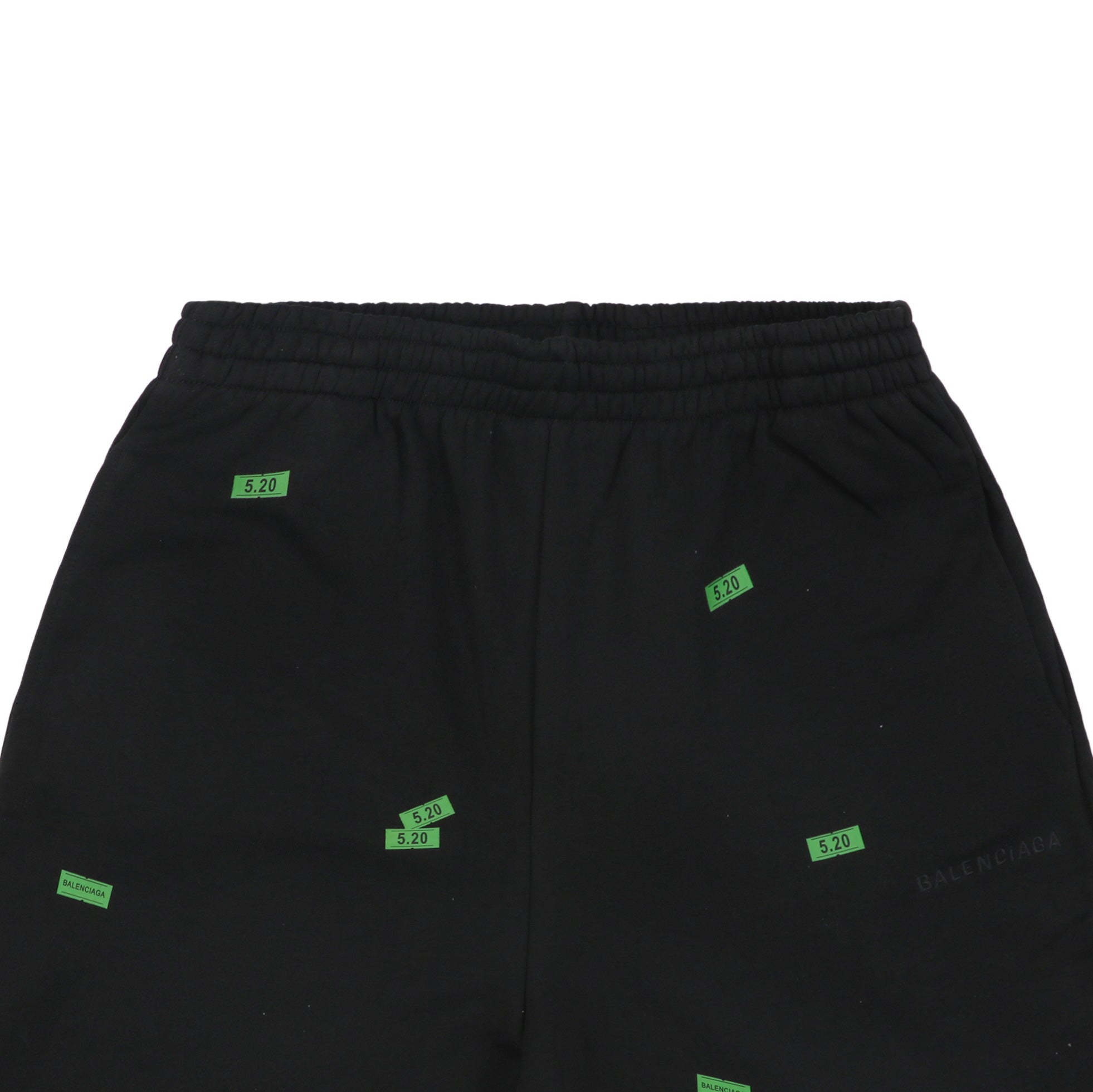 Balenciaga 520 Label Sticker Print Shorts – Black