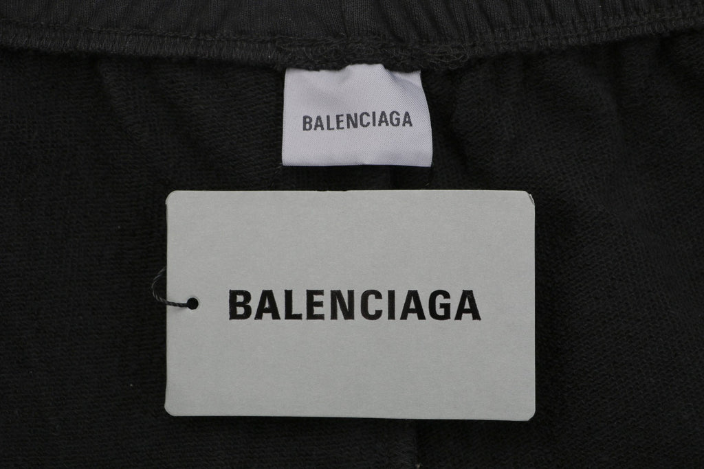 Balenciaga 520 Label Sticker Print Shorts – Black