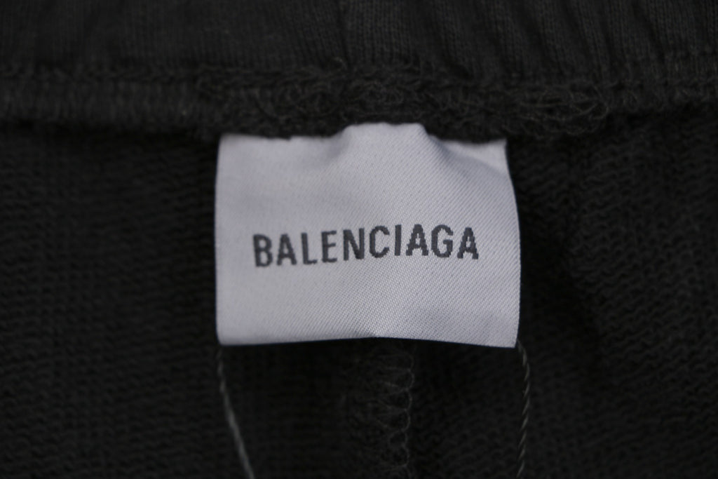 Balenciaga 520 Label Sticker Print Shorts – Black