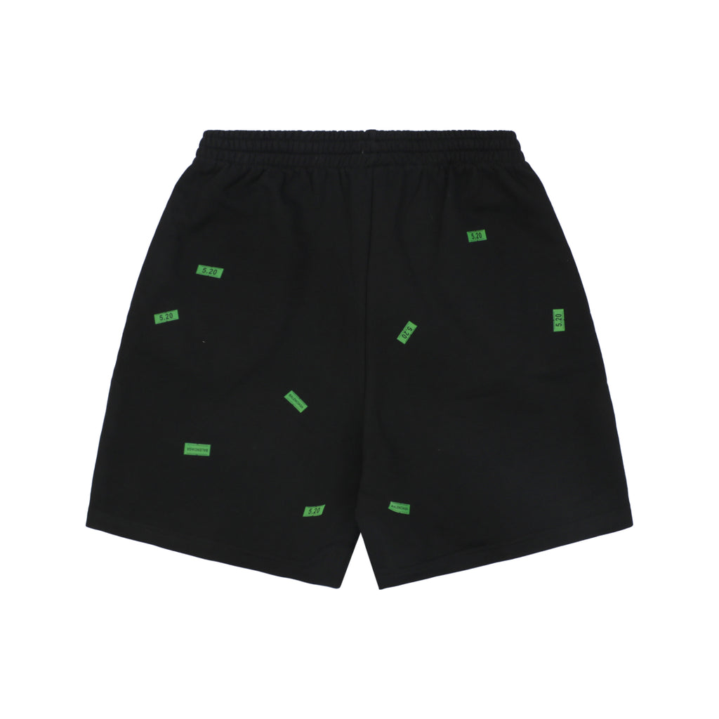 Balenciaga 520 Label Sticker Print Shorts – Black