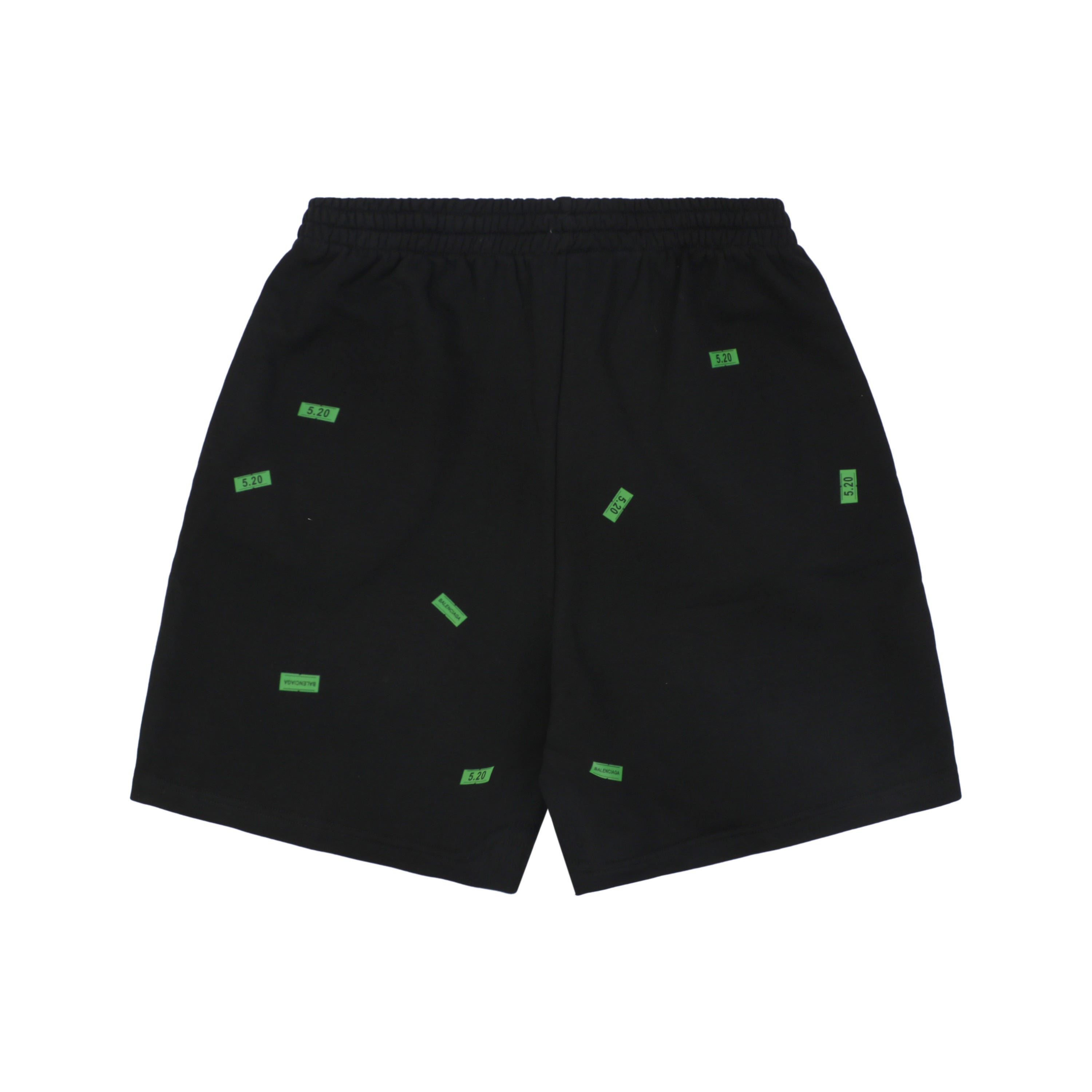 Balenciaga 520 Label Sticker Print Shorts – Black