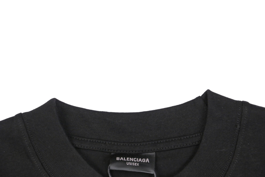 Balenciaga 23SS Cola Script Embroidered Short Sleeve Tee – Black
