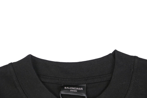 Balenciaga 23SS Cola Script Embroidered Short Sleeve Tee – Black