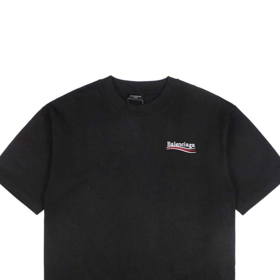 Balenciaga 23SS Cola Script Embroidered Short Sleeve Tee – Black