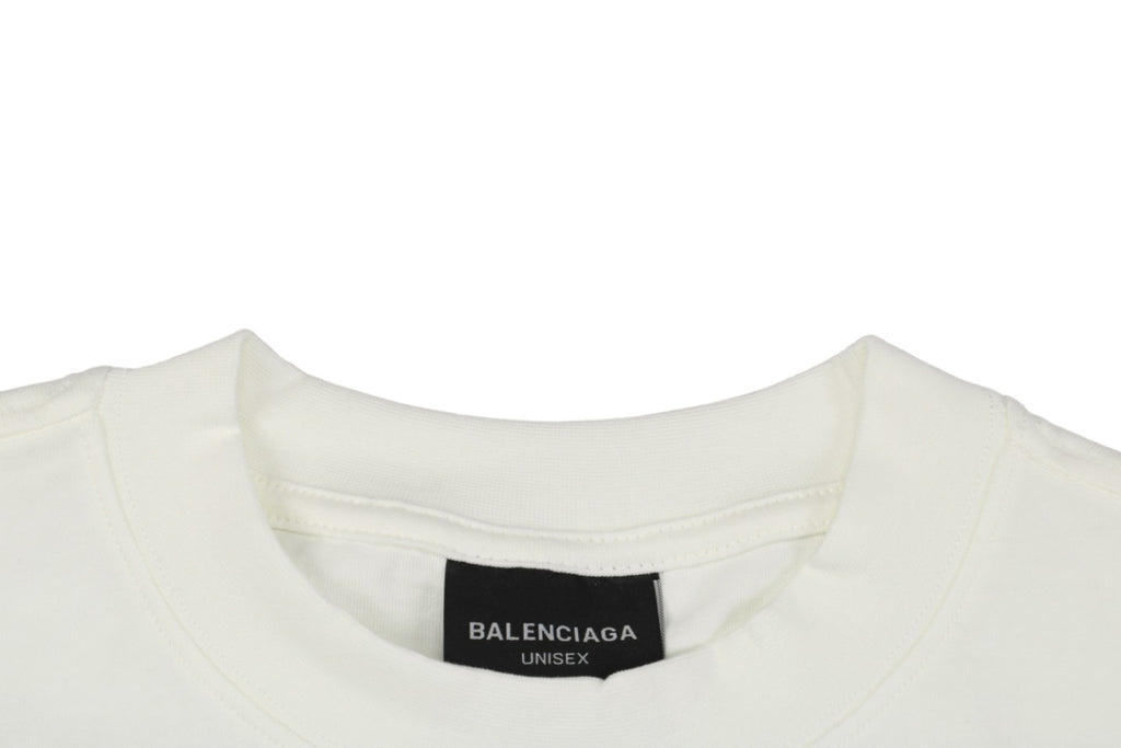 Balenciaga 23SS Cola Script Embroidered Short Sleeve Tee – White