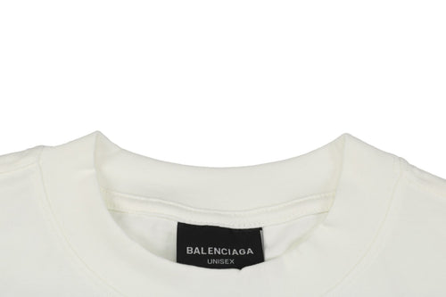 Balenciaga 23SS Cola Script Embroidered Short Sleeve Tee – White