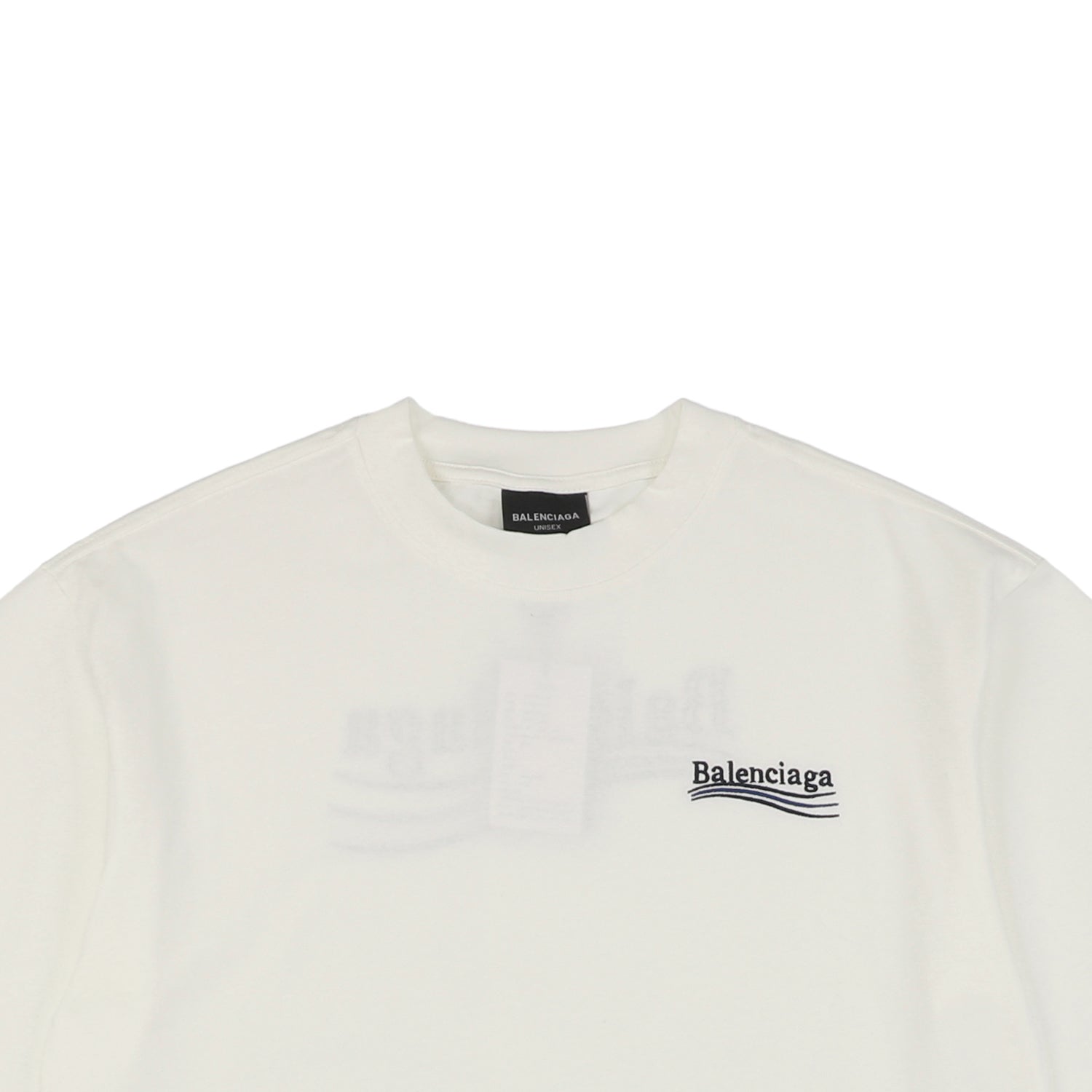 Balenciaga 23SS Cola Script Embroidered Short Sleeve Tee – White