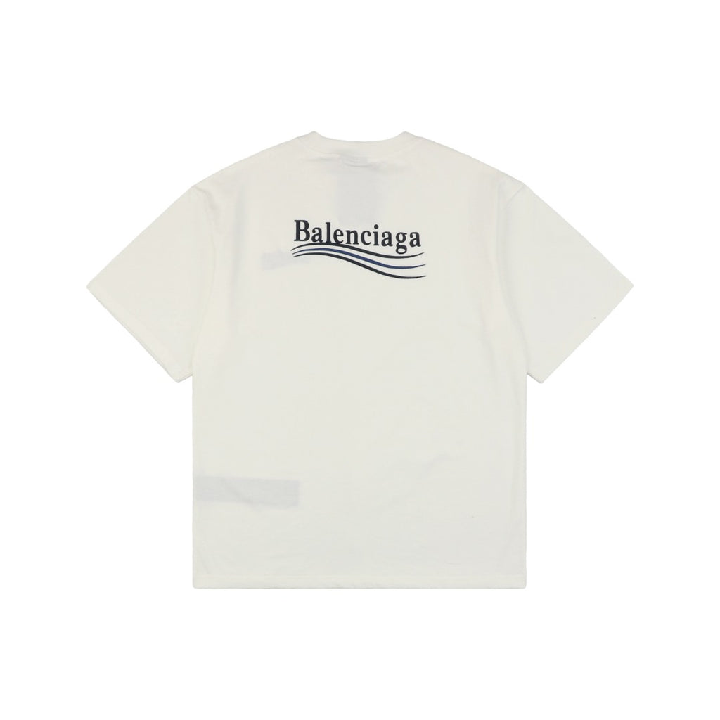 Balenciaga 23SS Cola Script Embroidered Short Sleeve Tee – White