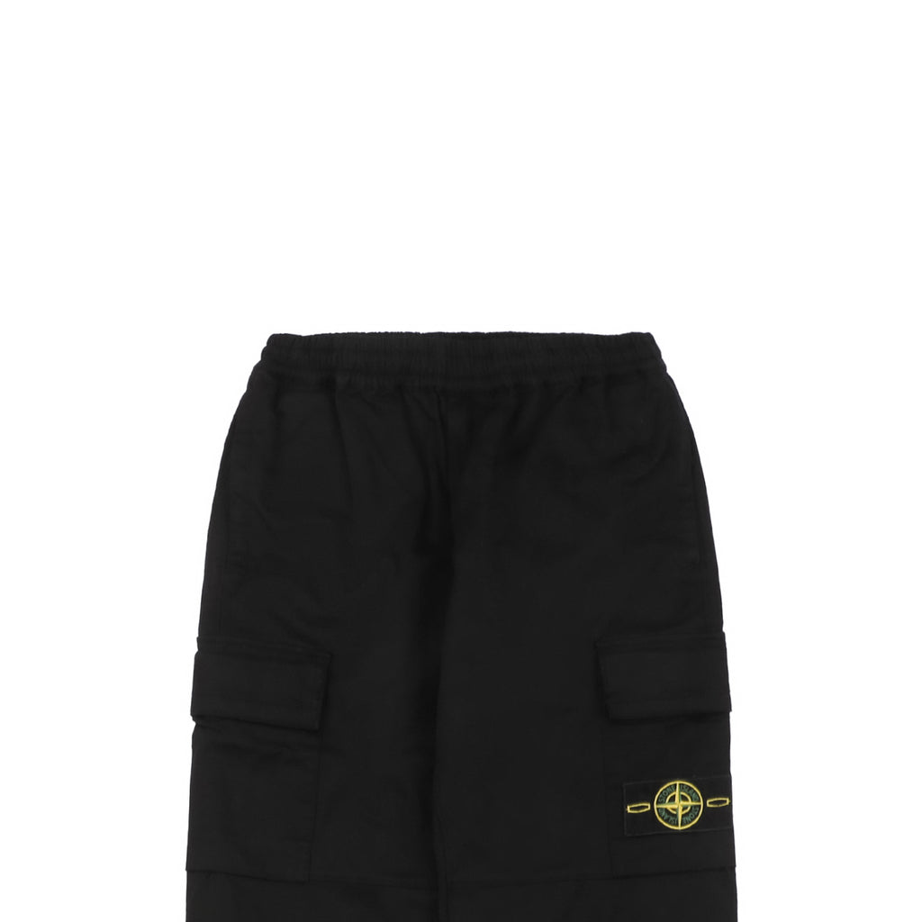 Stone Island 24FW Four-Pocket Compass Badge Washed Cargo Pants – Black