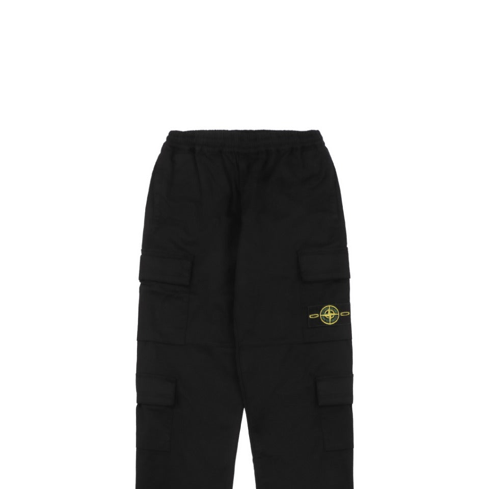 Stone Island 24FW Four-Pocket Compass Badge Washed Cargo Pants – Black