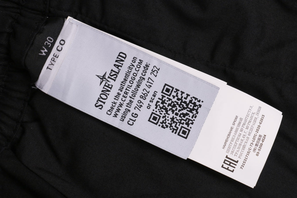 Stone Island 24FW Four-Pocket Compass Badge Washed Cargo Pants – Black