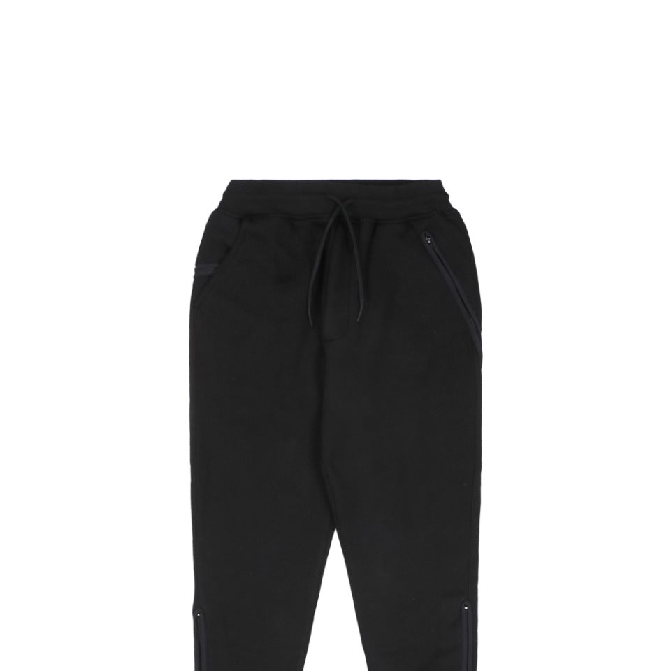 Y-3 21FW Fleece-Lined Zip-Cuff Track Pants – Black
