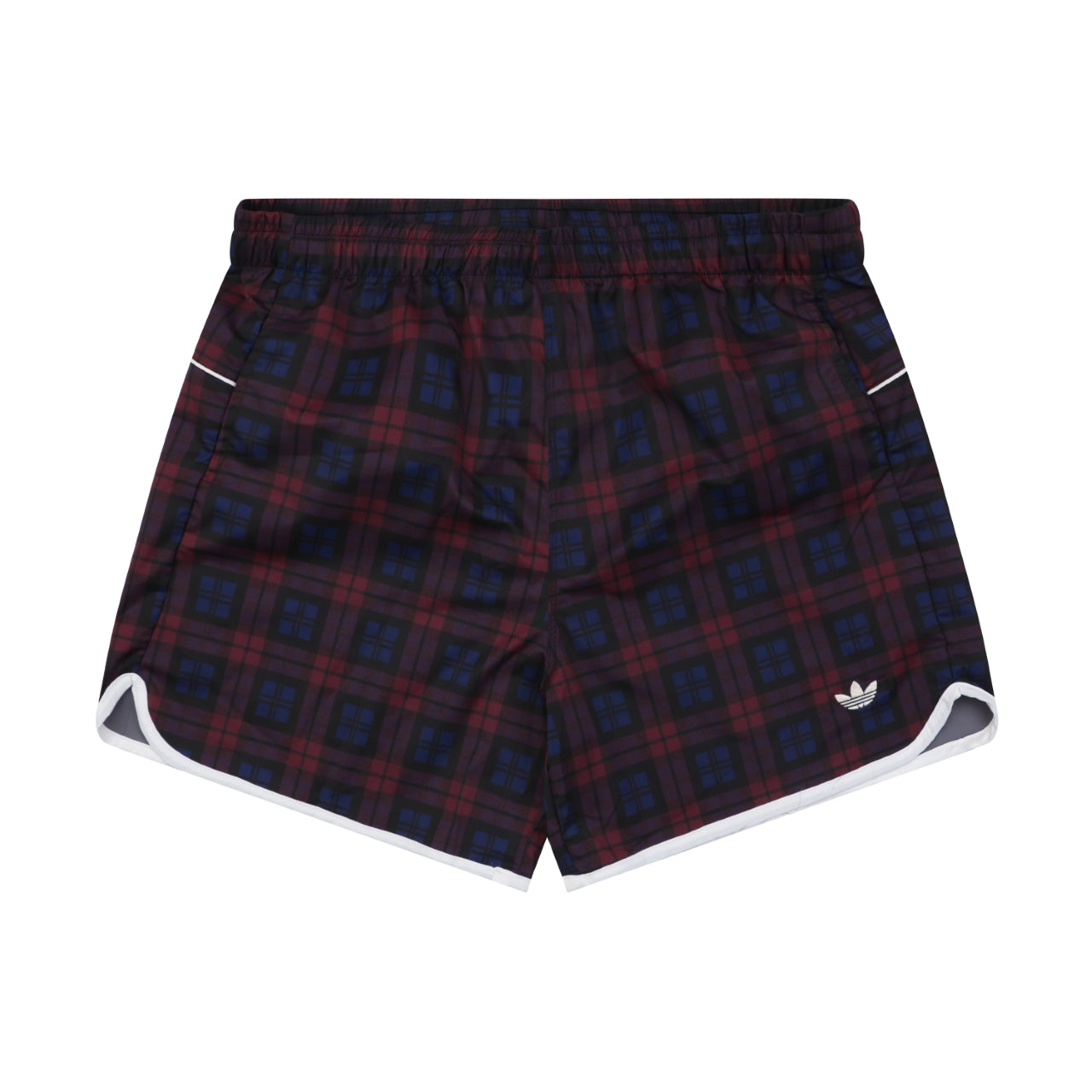 Adidas Originals Trefoil Check Print Shorts – Navy Red