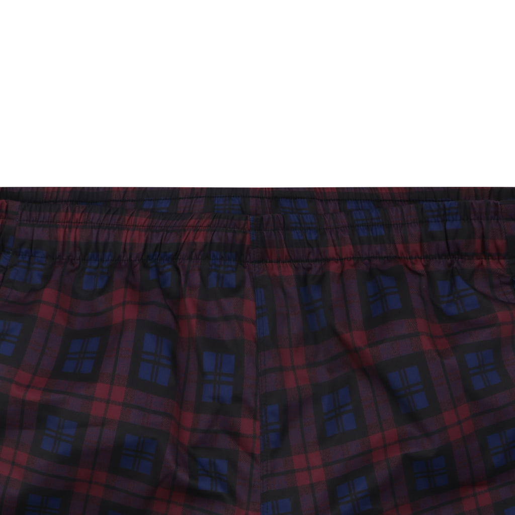 Adidas Originals Trefoil Check Print Shorts – Navy Red