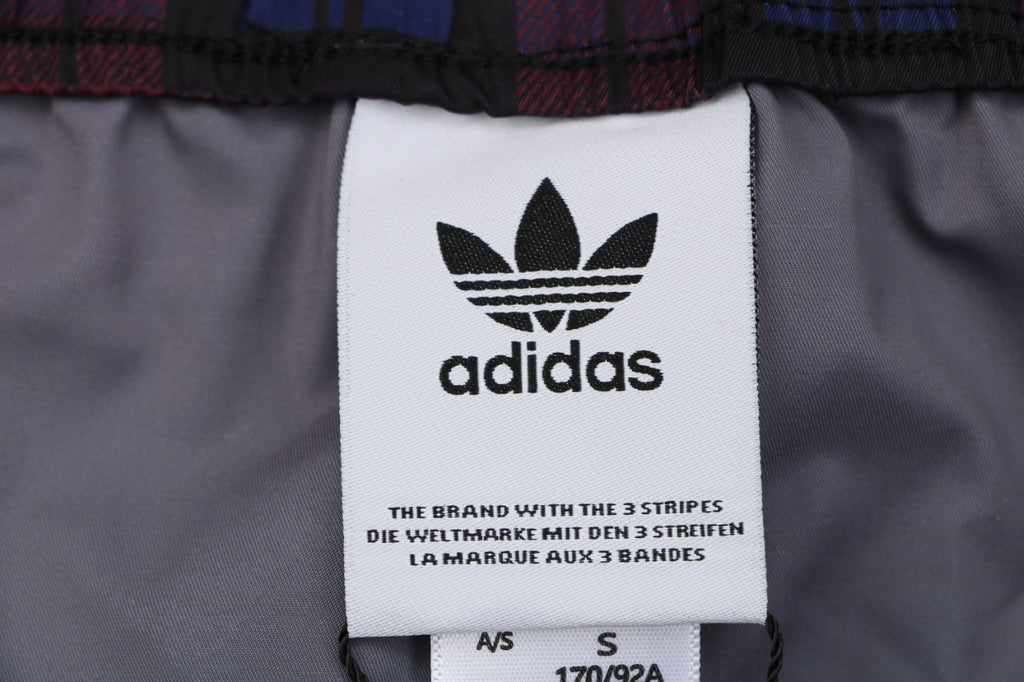 Adidas Originals Trefoil Check Print Shorts – Navy Red