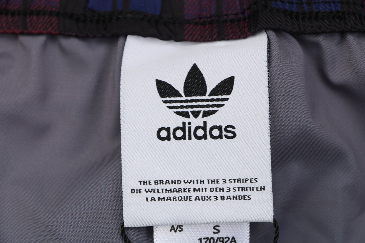 Adidas Originals Trefoil Check Print Shorts – Navy Red