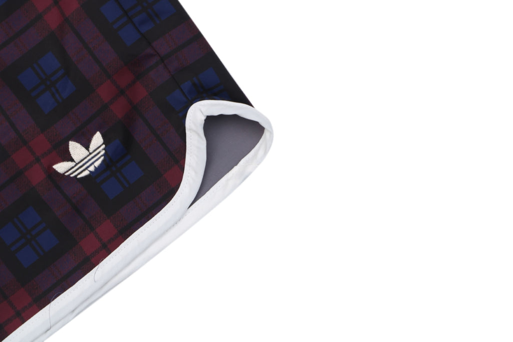 Adidas Originals Trefoil Check Print Shorts – Navy Red