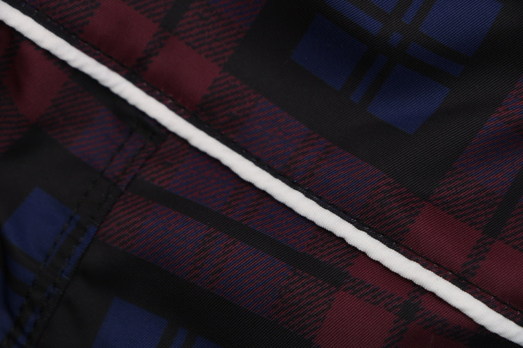 Adidas Originals Trefoil Check Print Shorts – Navy Red