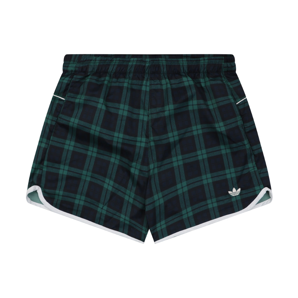 Adidas Originals Trefoil Check Print Shorts – Black Green