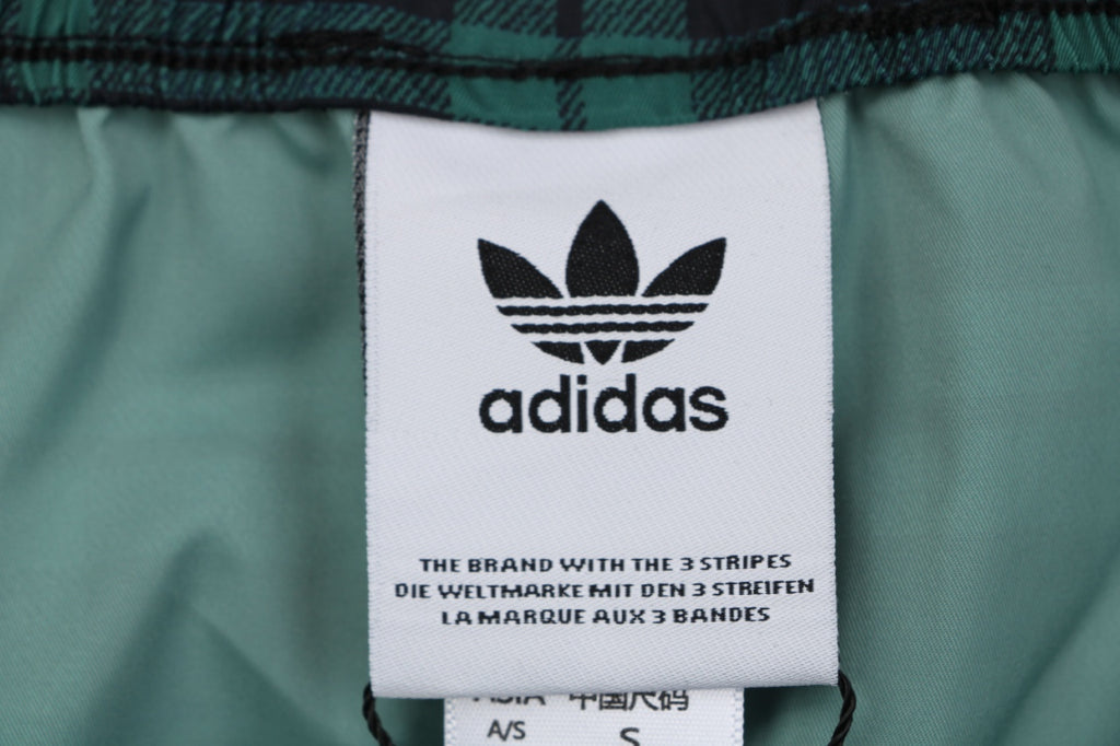 Adidas Originals Trefoil Check Print Shorts – Black Green