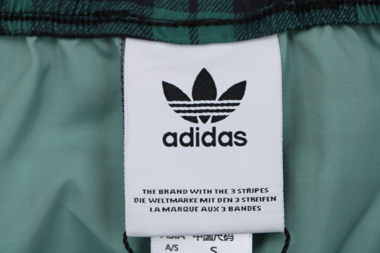 Adidas Originals Trefoil Check Print Shorts – Black Green