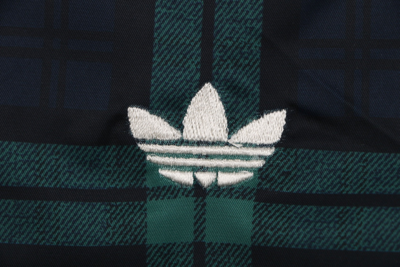 Adidas Originals Trefoil Check Print Shorts – Black Green