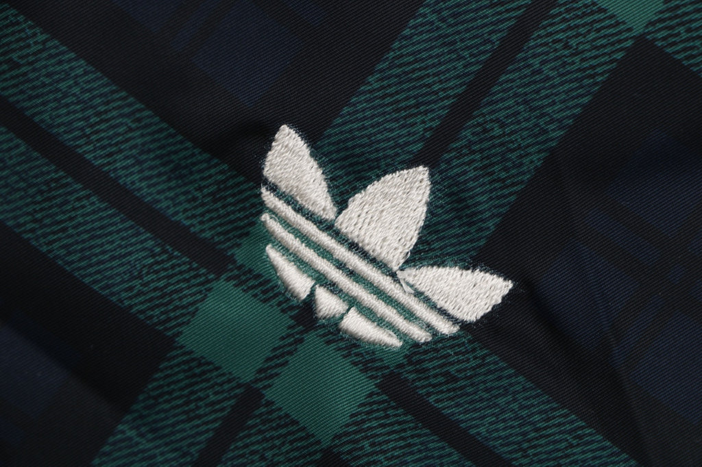 Adidas Originals Trefoil Check Print Shorts – Black Green