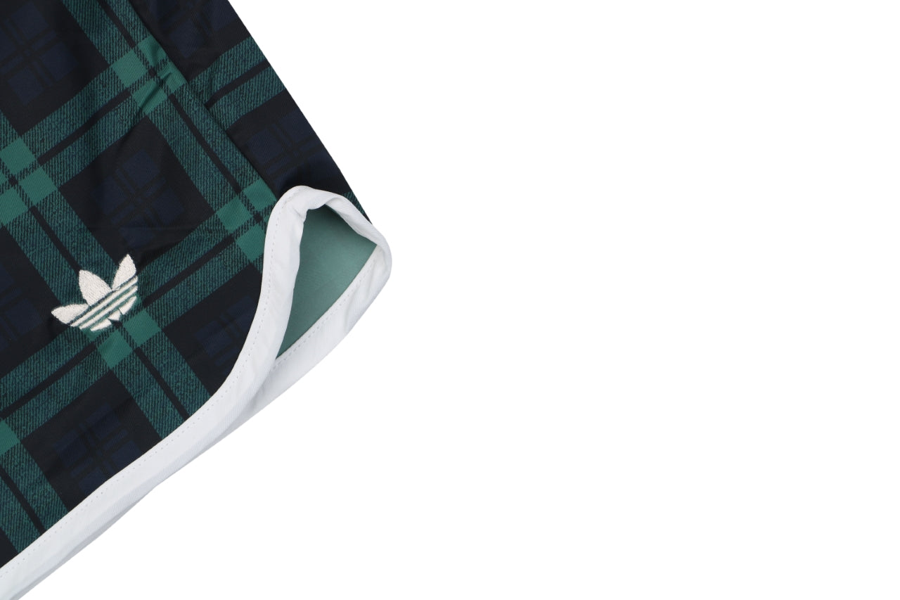 Adidas Originals Trefoil Check Print Shorts – Black Green