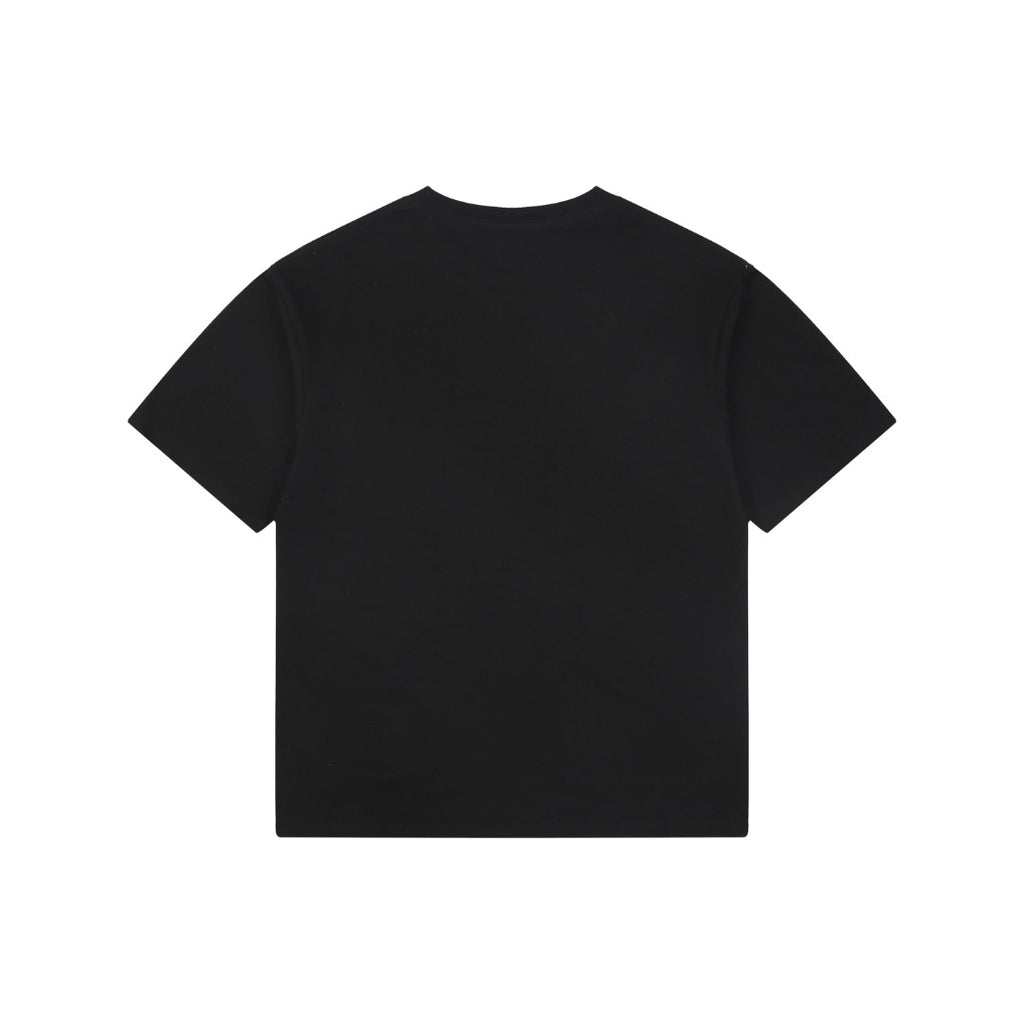 A Bathing Ape B.A.P.E. Red Script “Anything For A Quiet Life” Print Short Sleeve Tee – Black