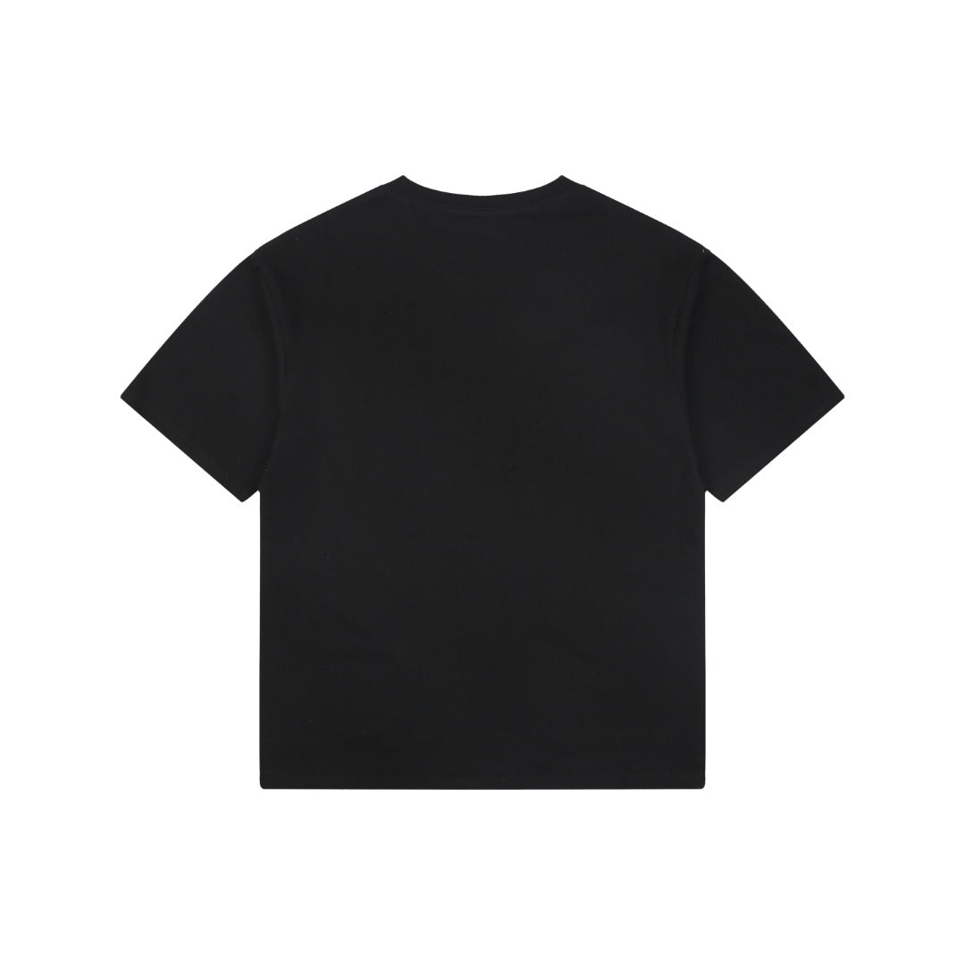 A Bathing Ape B.A.P.E. Red Script “Anything For A Quiet Life” Print Short Sleeve Tee – Black