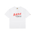 A Bathing Ape B.A.P.E. Red Script “Anything For A Quiet Life” Print Short Sleeve Tee – White