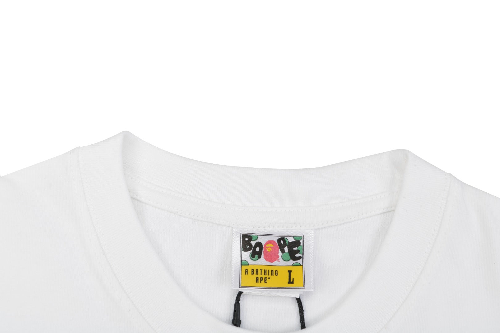 A Bathing Ape B.A.P.E. Red Script “Anything For A Quiet Life” Print Short Sleeve Tee – White