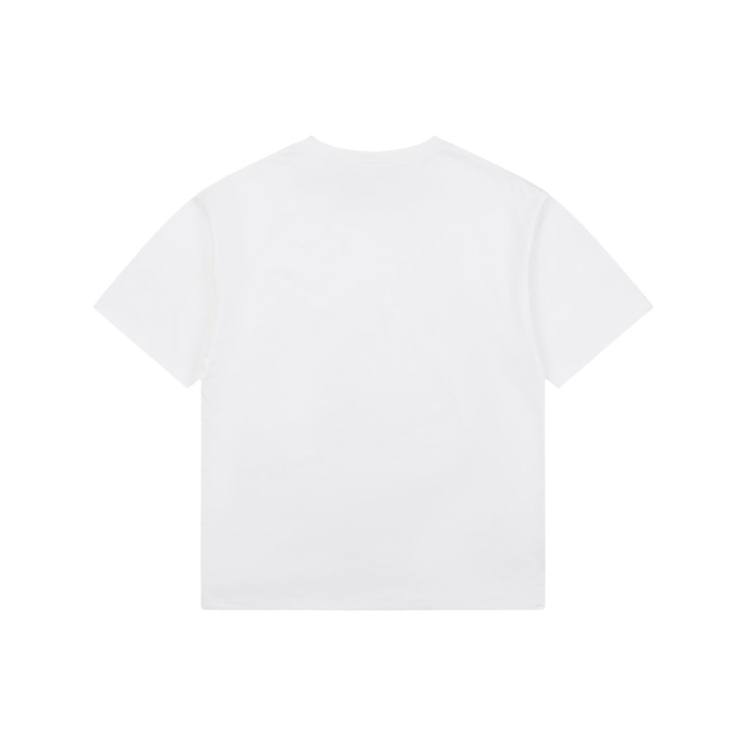 A Bathing Ape B.A.P.E. Red Script “Anything For A Quiet Life” Print Short Sleeve Tee – White