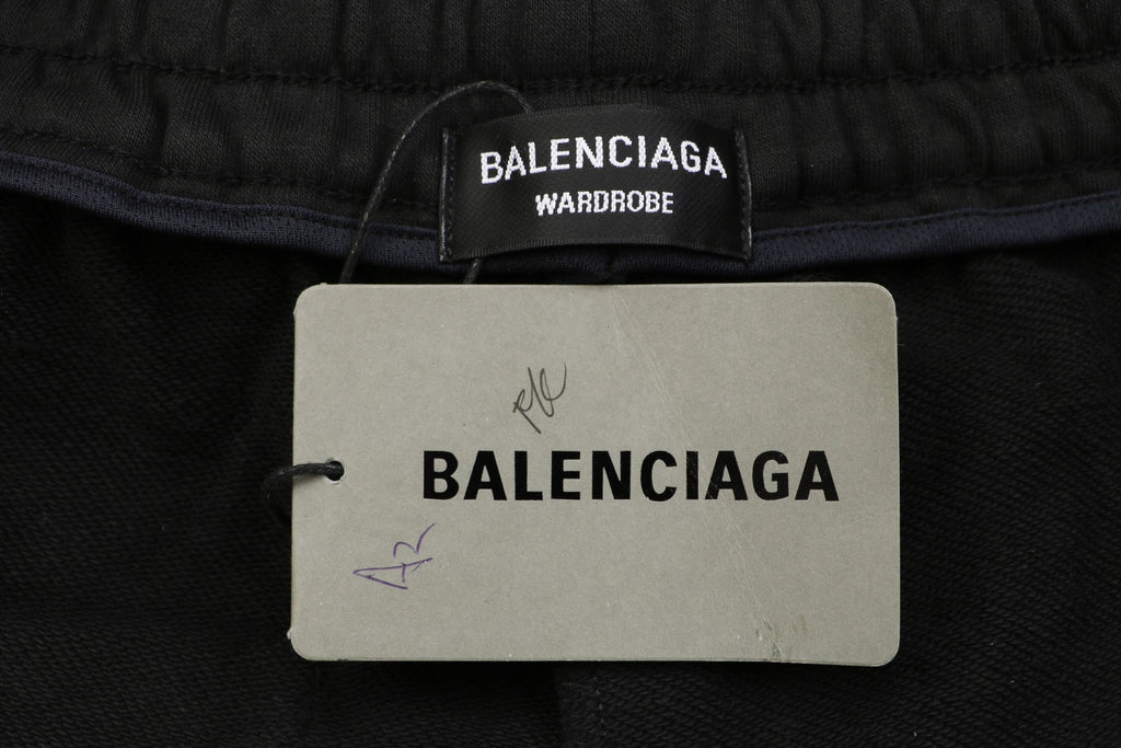 Balenciaga Side Spray Paint Graffiti Shorts – Black