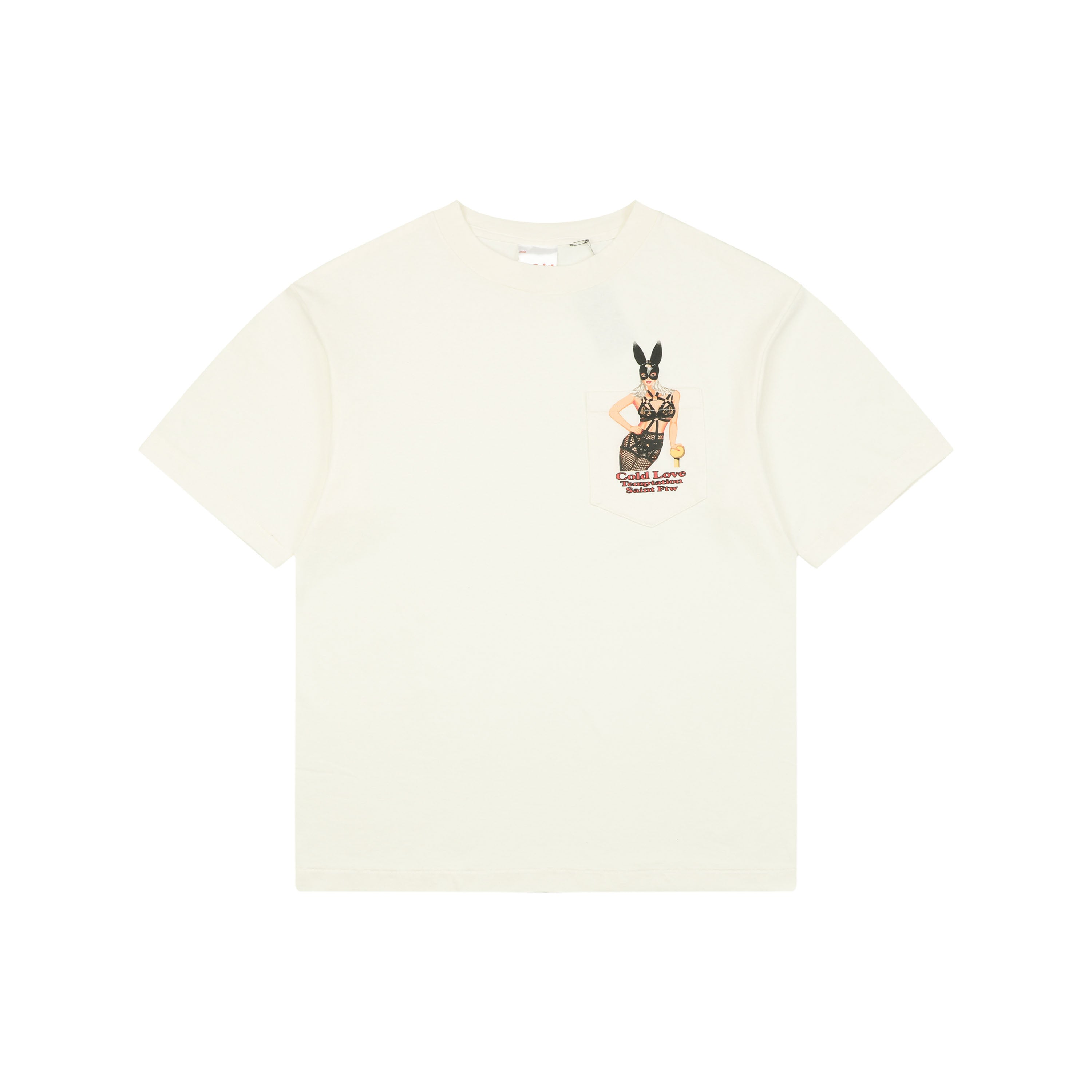 Saint Michael Bunny Girl Graphic Short Sleeve Tee – Cream