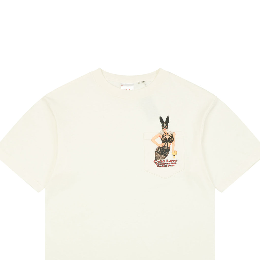 Saint Michael Bunny Girl Graphic Short Sleeve Tee – Cream
