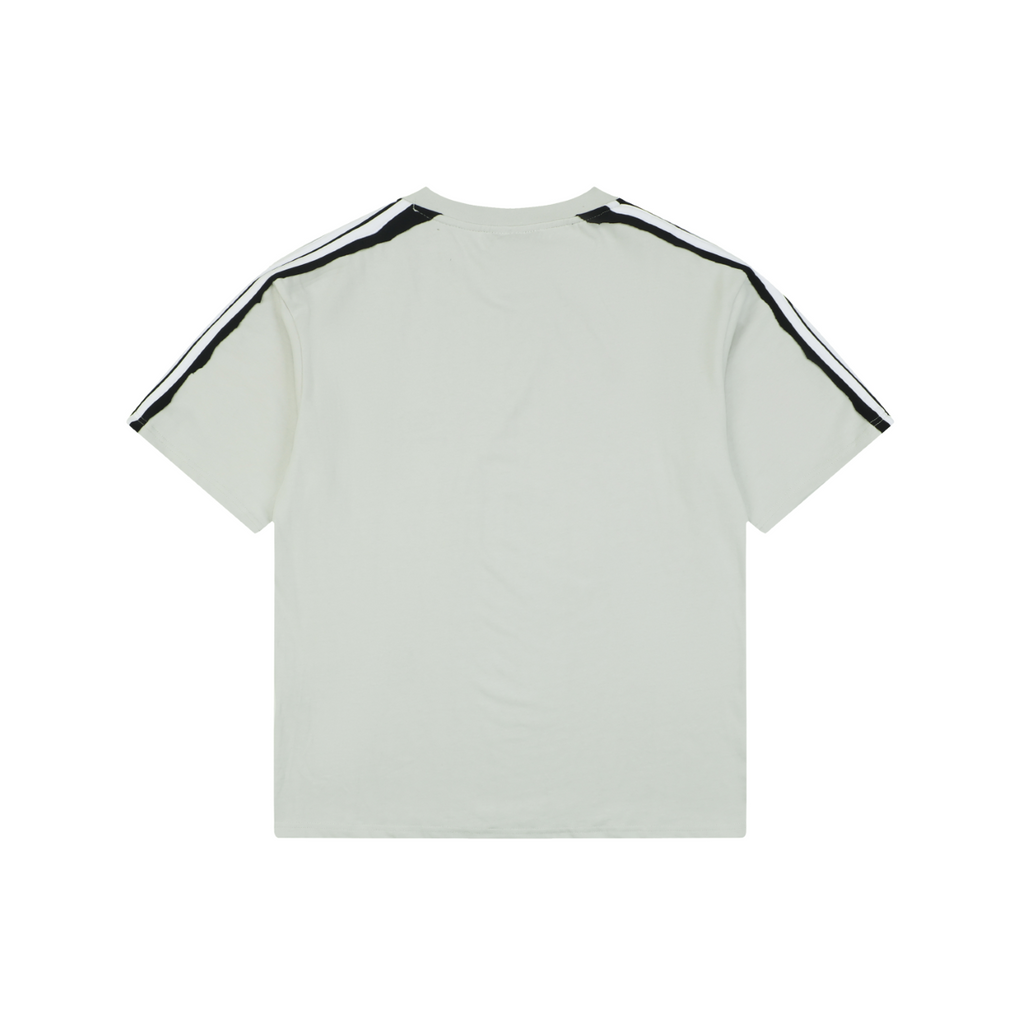 Balenciaga Double Ring Contrast Stripe Short Sleeve Tee – White / Black