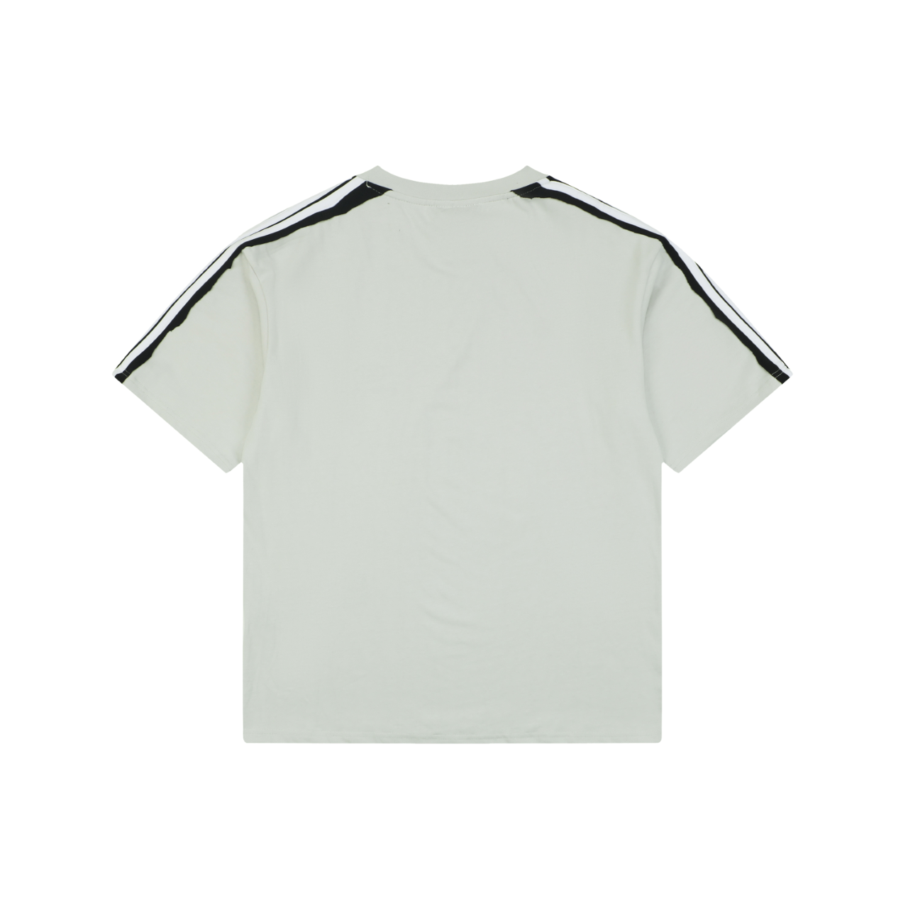 Balenciaga Double Ring Contrast Stripe Short Sleeve Tee – White / Black