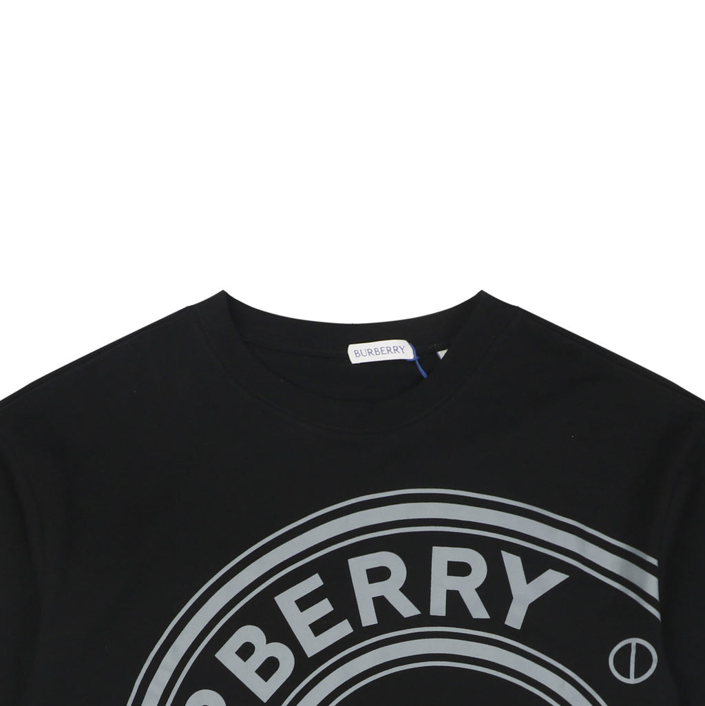 Burberry England Oversized Circle Logo Print Short Sleeve Tee – Black