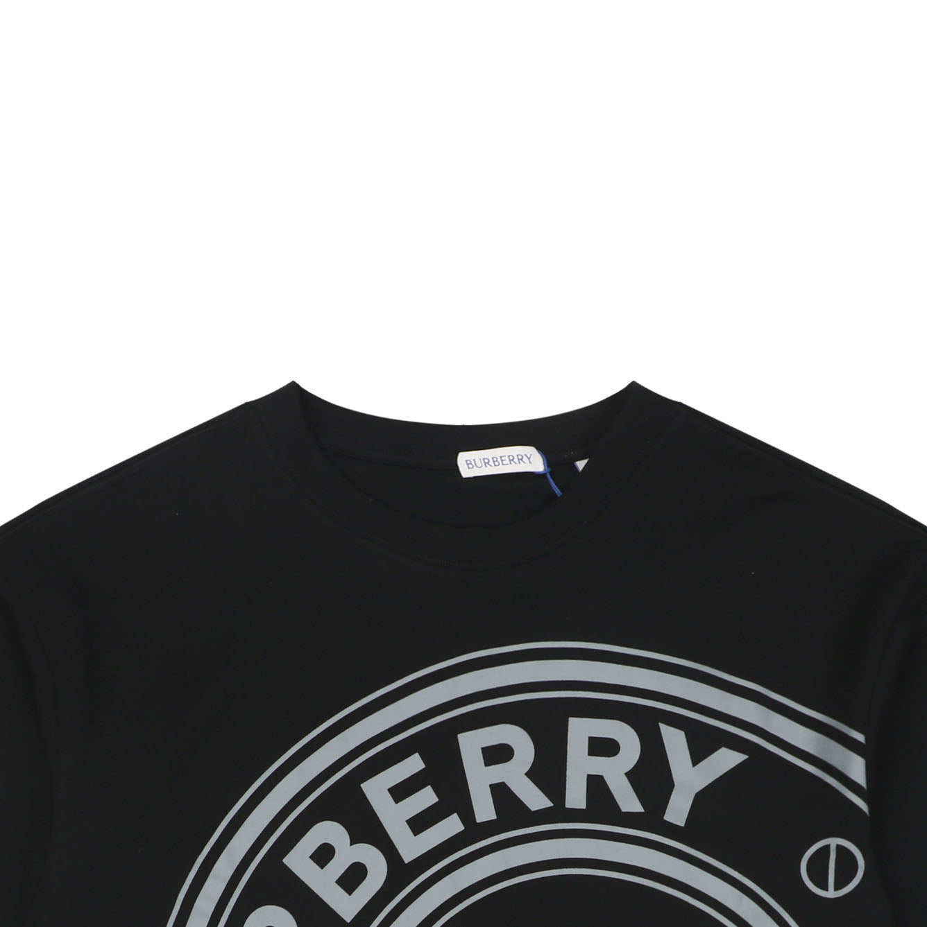 Burberry England Oversized Circle Logo Print Short Sleeve Tee – Black