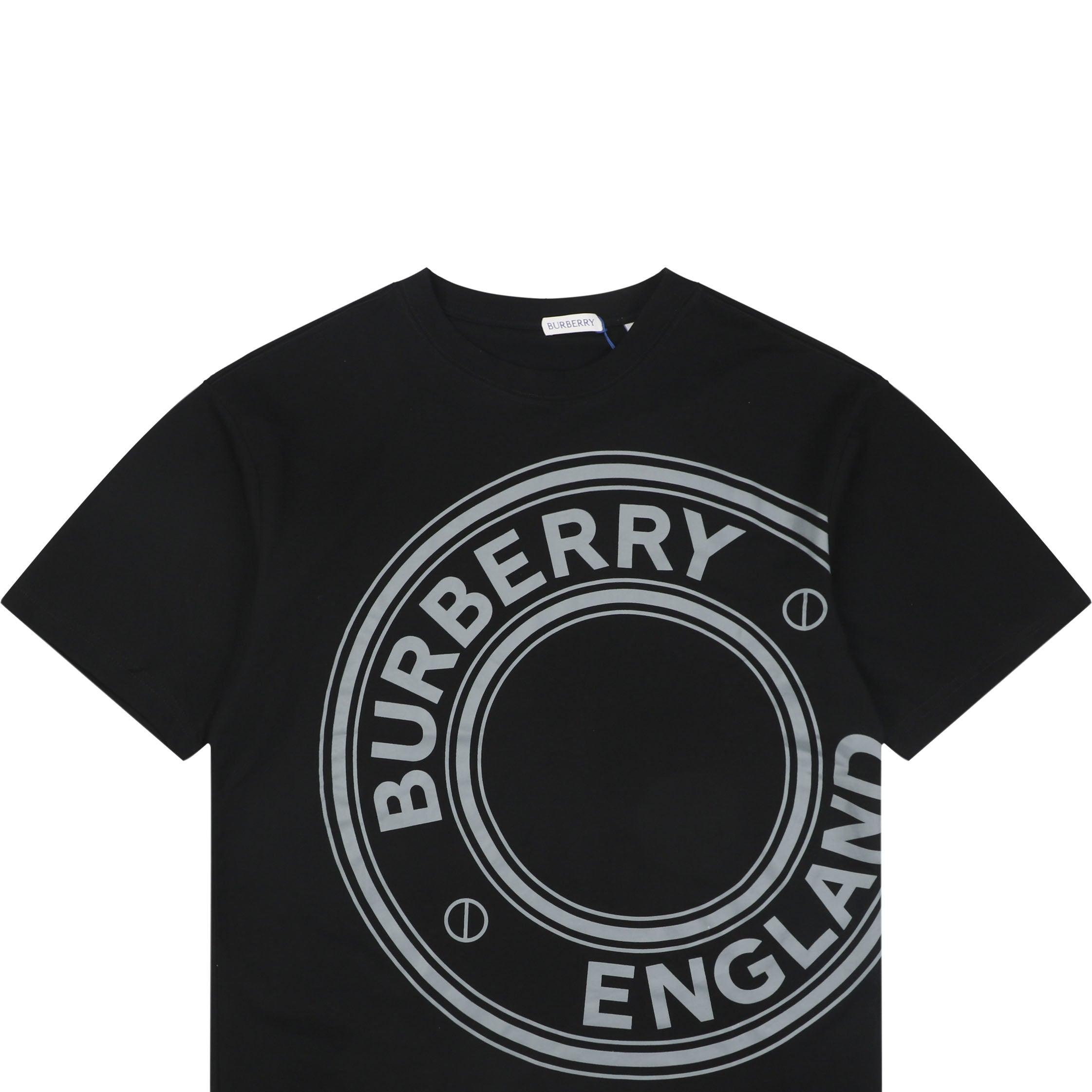 Burberry England Oversized Circle Logo Print Short Sleeve Tee – Black