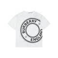 Burberry England Oversized Circle Logo Print Short Sleeve Tee – White