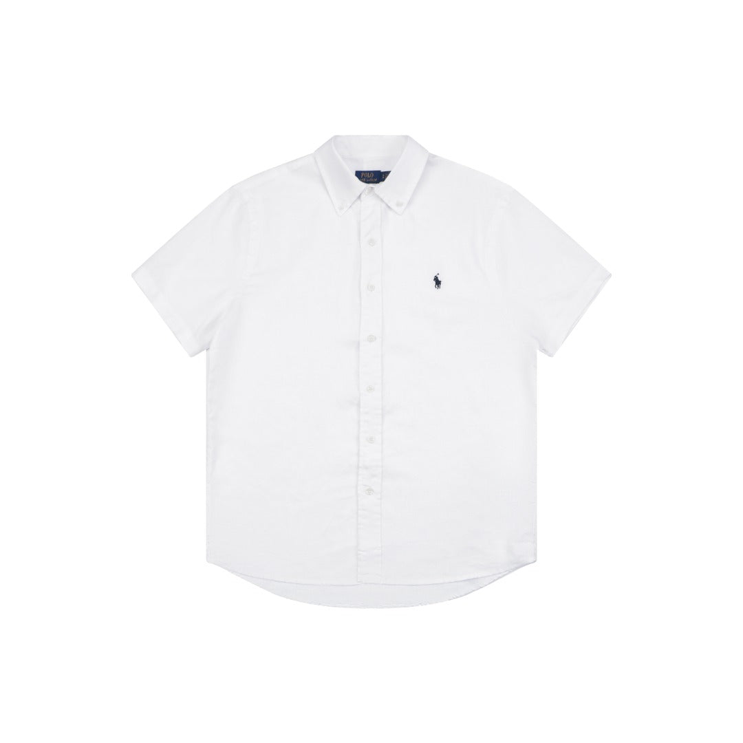 Polo Ralph Lauren Pony Logo Linen Short Sleeve Shirt – White