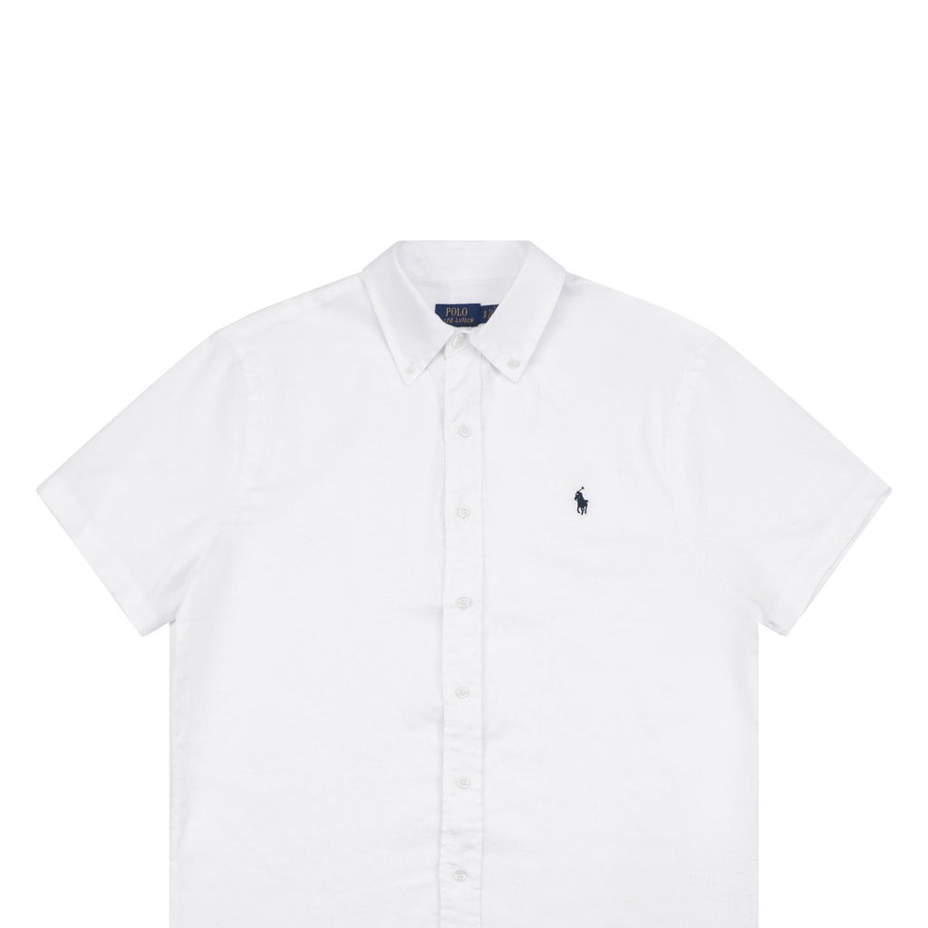 Polo Ralph Lauren Pony Logo Linen Short Sleeve Shirt – White